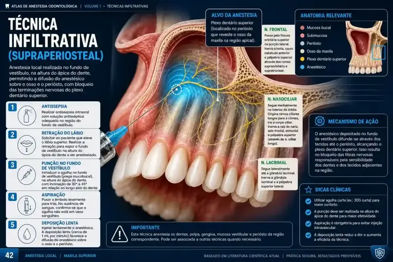 Técnica Infiltrativa Supraperiosteal — passo a passo e anatomia